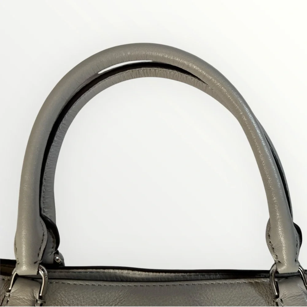 Kate Spade Gray Pebbled Leather Satchel Tote Cameron Street Style - Picture 6 of 9